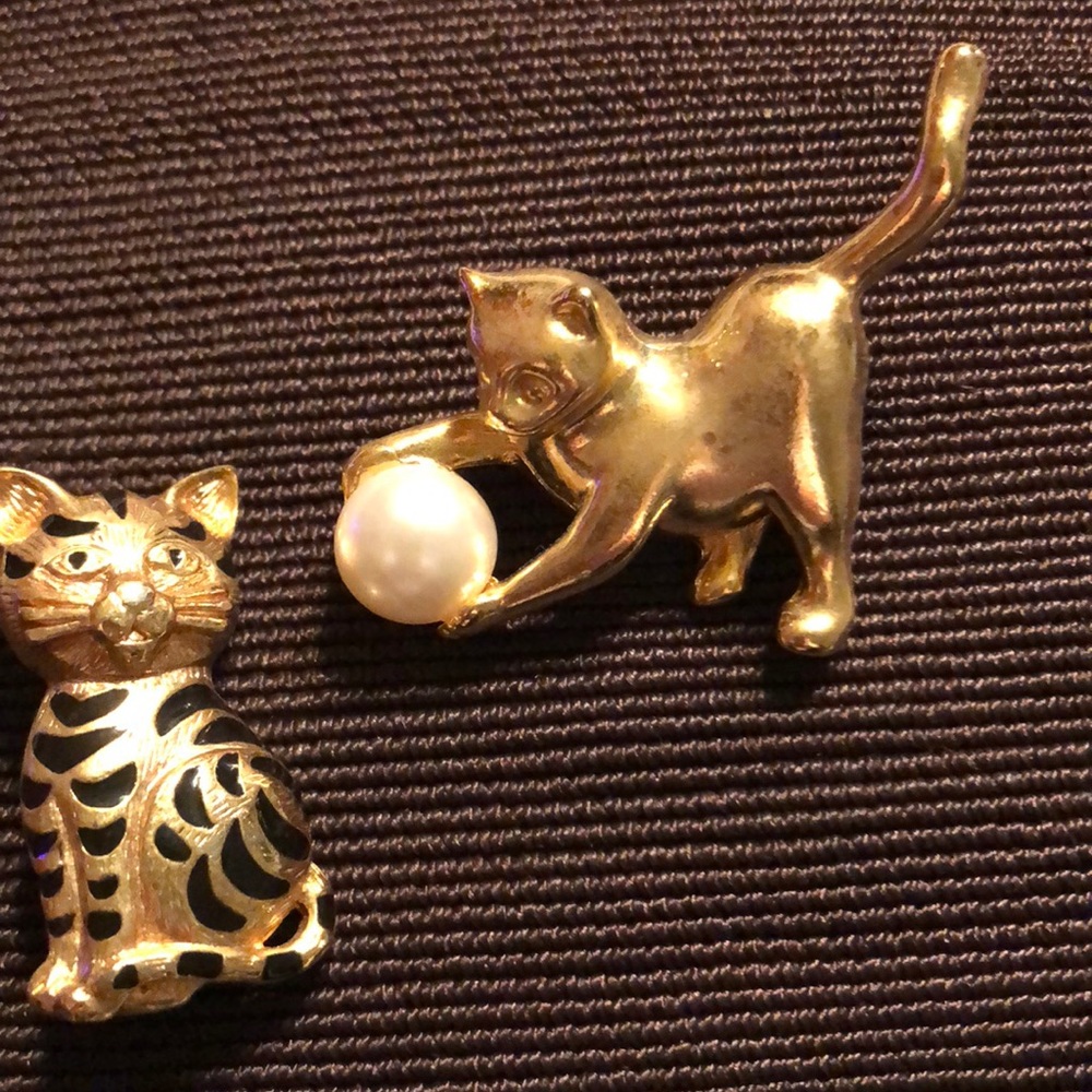 2 separate pin brooches for cat lovers like me 😼